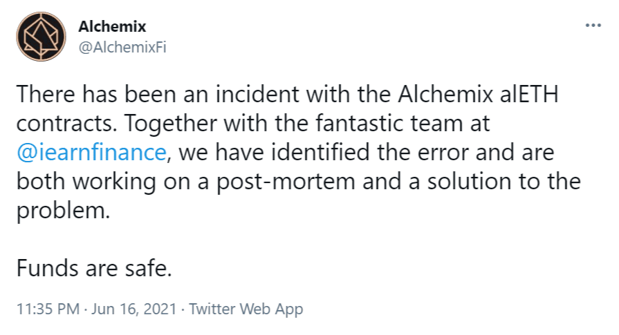 走过最长的路,竟是自己的套路?—— Alchemix 事件分析