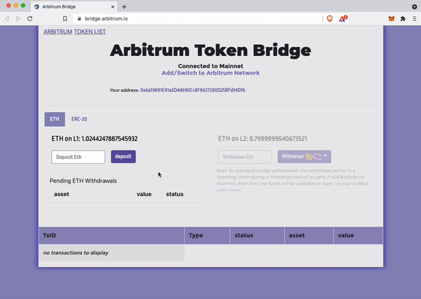 手把手教你玩轉以太坊擴容網絡 Arbitrum 跨鏈橋