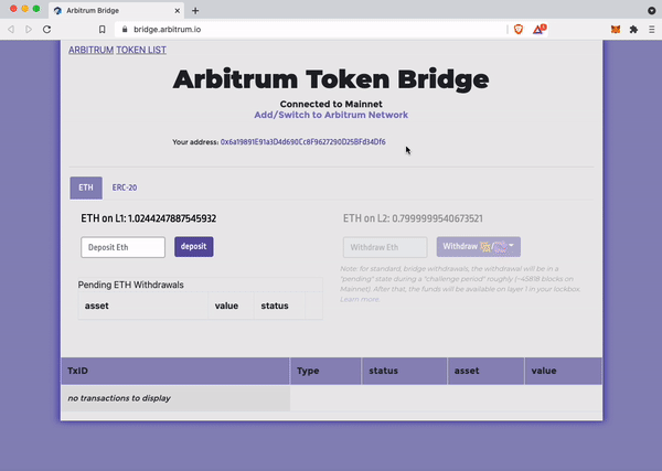 手把手教你玩轉以太坊擴容網絡 Arbitrum 跨鏈橋