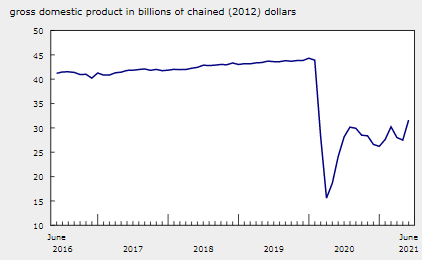 加拿大6 月份實際國內生產總值增長 0.7%